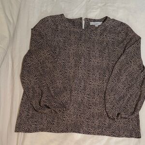 LOFT Brown and Black Animal Print Blouse